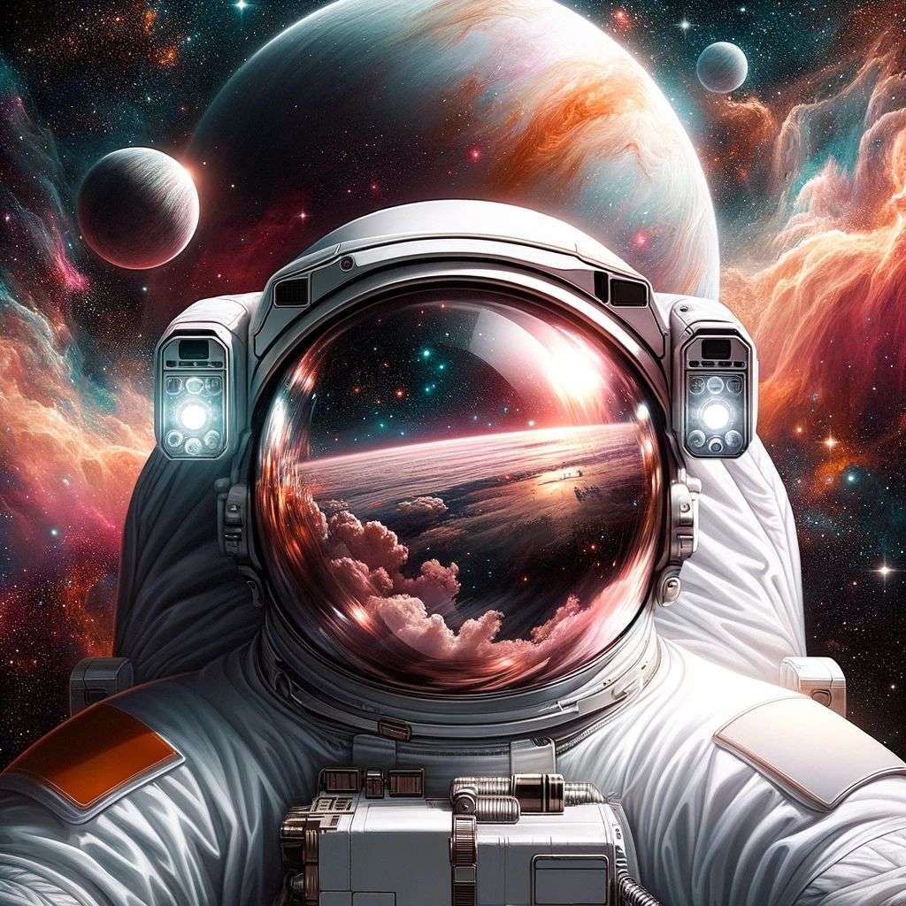 an astronaut, digital art created in Procreate